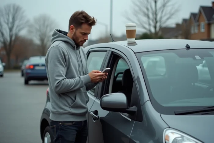 Conducteur BlaBlaCar vérifiant les demandes de covoiturage refusées sur son application mobile